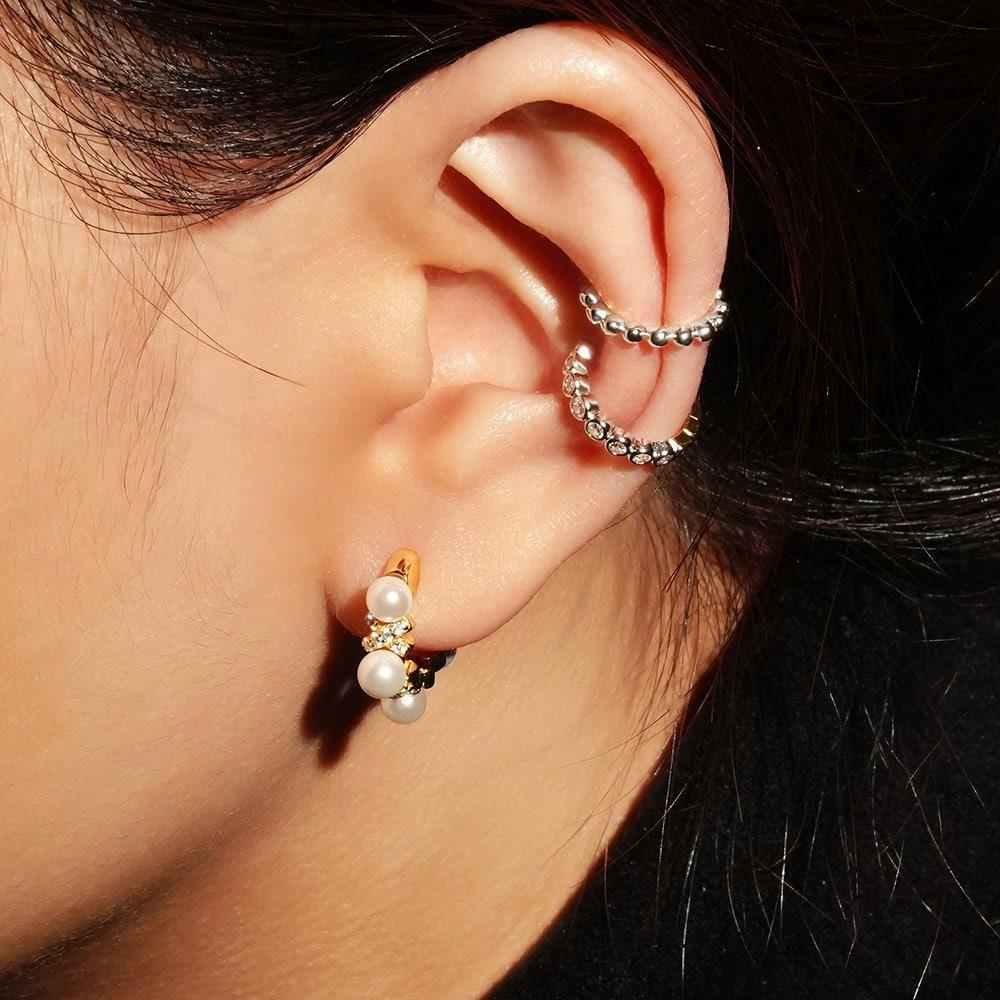 Silver Beads 925 Silver Ear Cuff E066-01H
