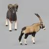 Realistic Pvc African Animal Figurine Set Featuring Long-horned Antelope And Zebra For Collectors