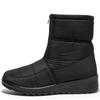Fashion Non Slip Waterproof Snow Boots Women Thick Warm Long Plush Ankle Boots Women Front Zipper Cotton Padded Shoes Woman Plus Size 44