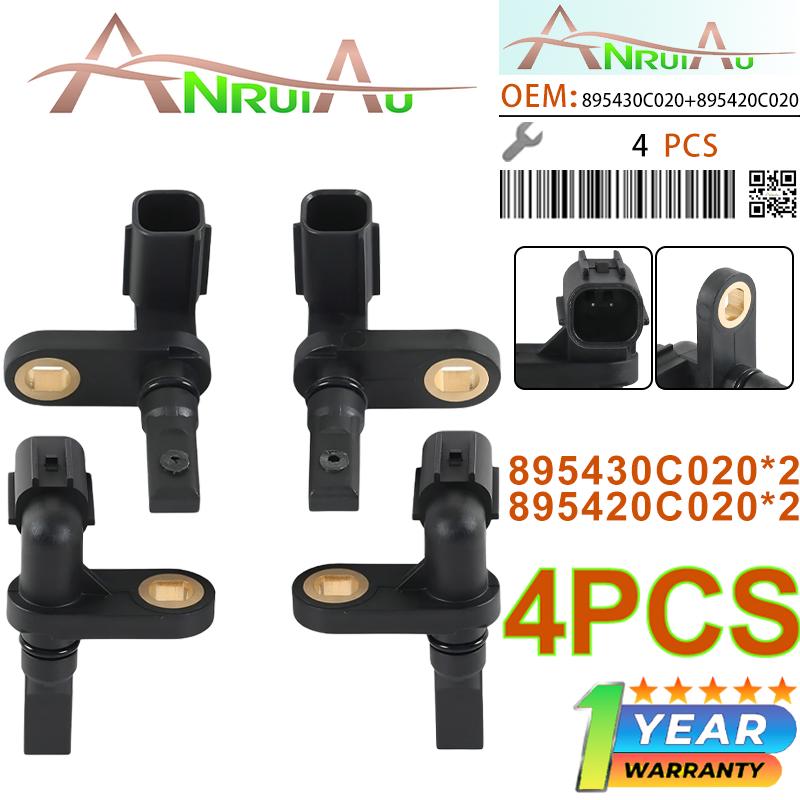 NEW 4PCS 895430C020 ABS Wheel Speed Sensor Front & Rear Left & Right For Toyota Tundra 2007-2017 Sequoia 2008-2017 895420C020