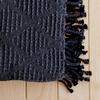Plaid a franges effet tricot 130 x 160 cm Dune gris foncé