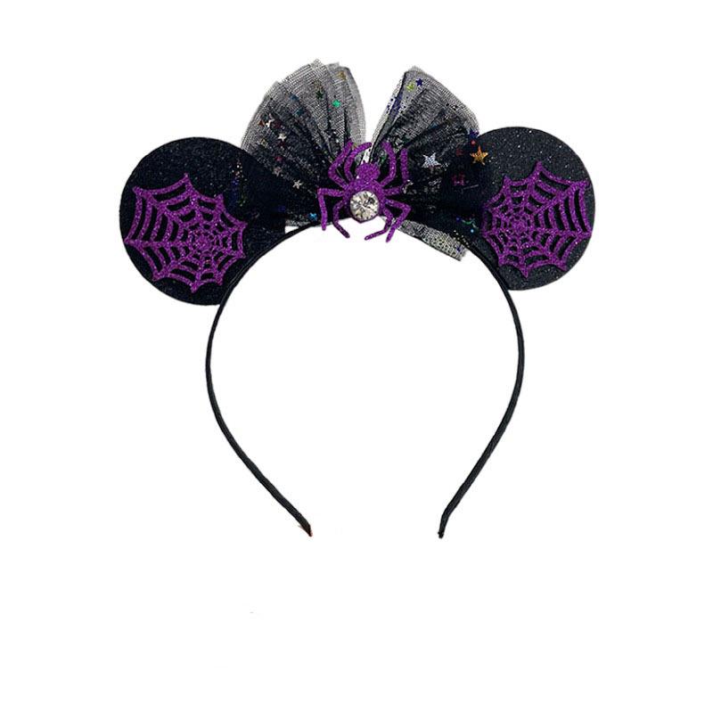Purple Spider Bow Halloween Headband with Magic Wand for Kids' Hair Styling
