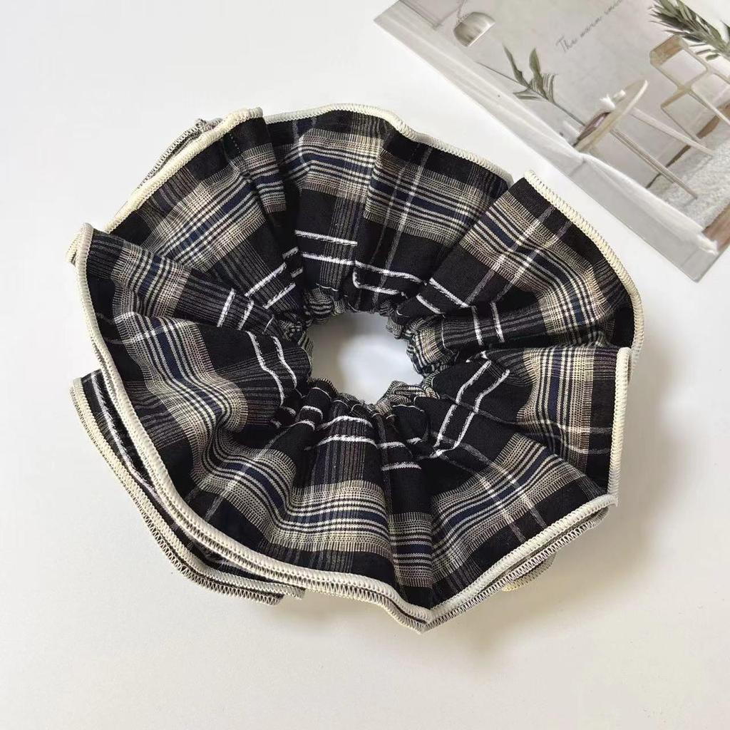 Korean Retro Double-Layer Plaid Hair Ring - Sweet, Versatile Hair Accessory