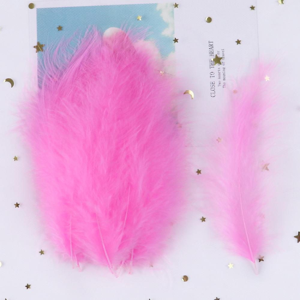 50 PCS Turkey Marabou Feathers 10-15CM Fluffy Decorative Feather for DIY Wedding Dress Jewelry Decoration Accessories Plumes