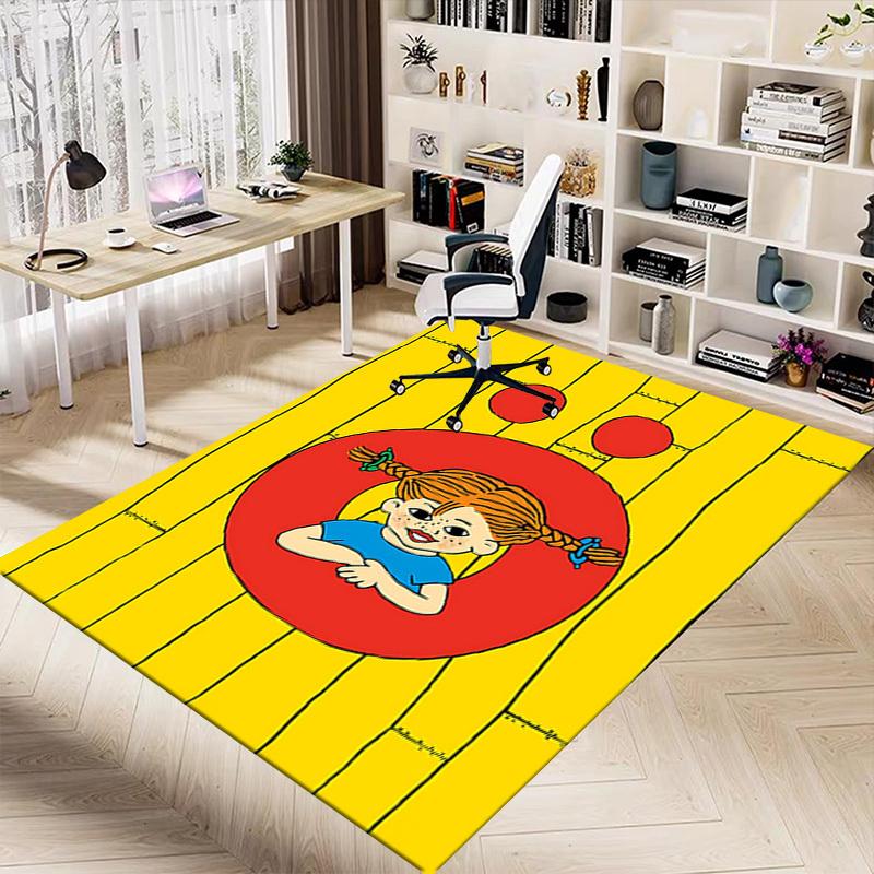 1PC Pippi Longstocking Extra Large Non Slip Floor Carpet, Office, Family, Bedroom, Studio Large Area Rug Indoor Rugs