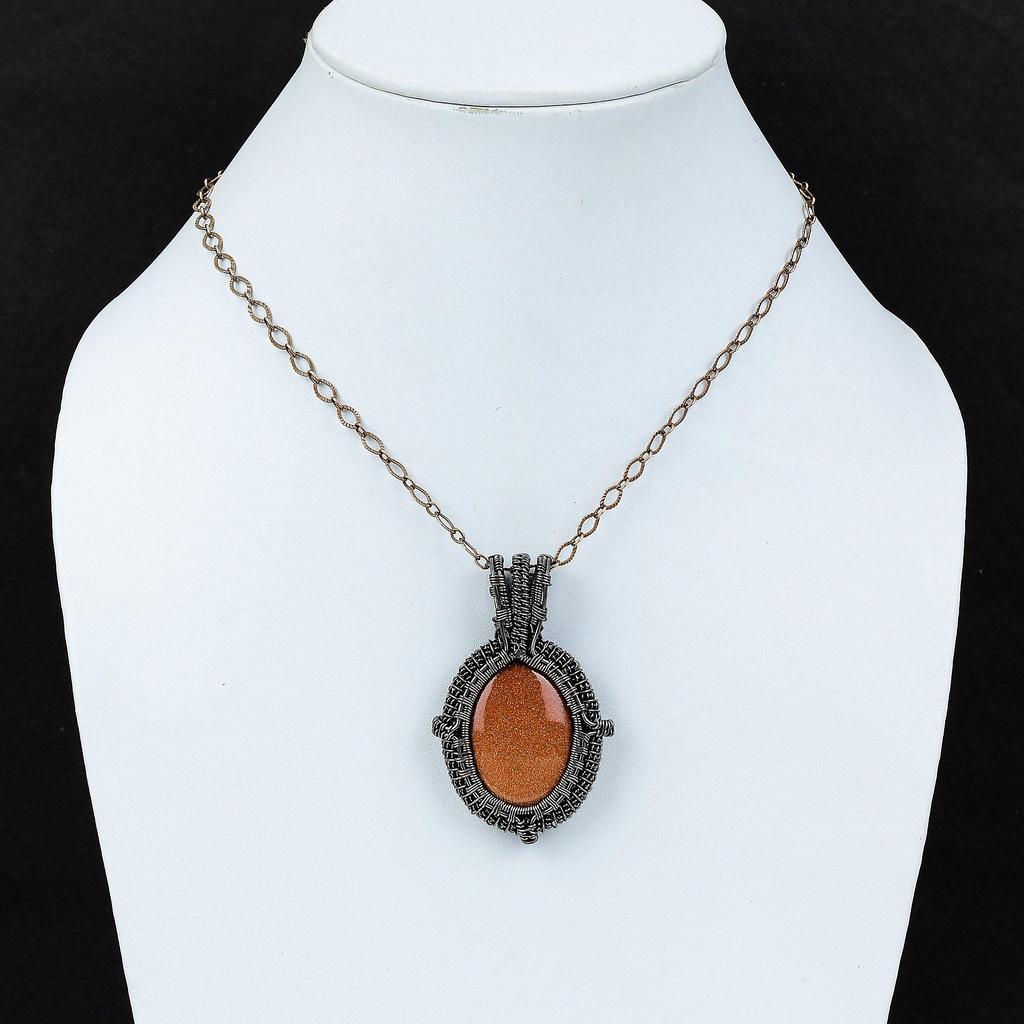 Sun Sitara Gemstone Pendant Copper Wire Wrapped Pendant Handmade Jewelry Designer Pendant Copper Jewelry Ethnic Style Pendant Gift For Wife