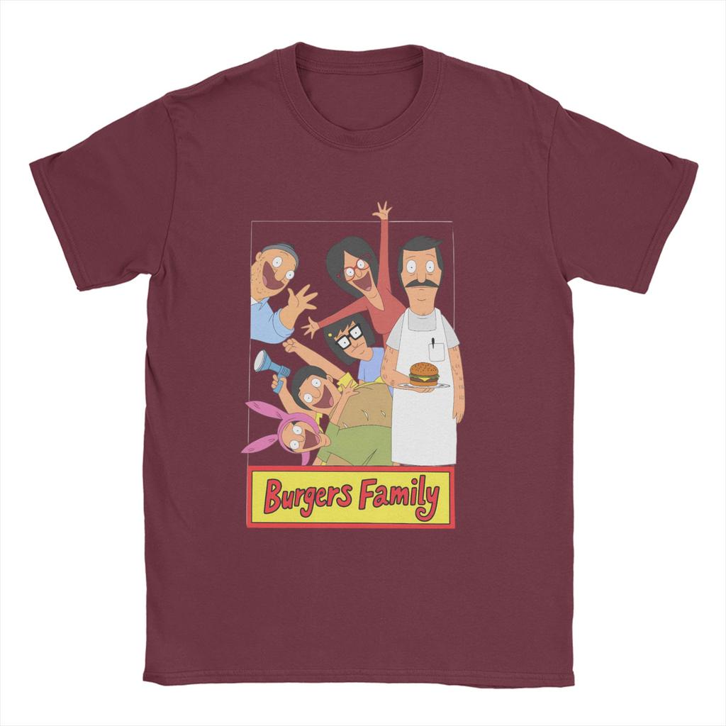 Creative Bob Burgers T-Shirts Men Round Collar 100% Cotton T Shirts  Short Sleeve Tees Printed Clothing