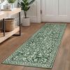 Bohemian Floral Corridor Carpet, Washable  Anti-Slip Entrance Mat, Retro Kitchen Runner Rug for Hallway, Farmhouse Home Decor