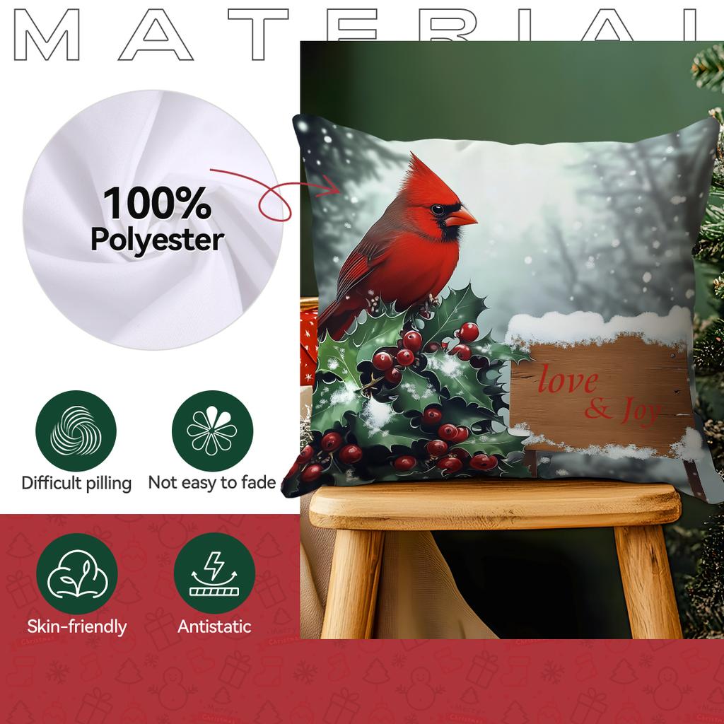 Christmas Red Bishop Pillowcase Bedroom Sofa Cushion Cover 100% Polyester Living Room Cushion Pillowcase Home Decor