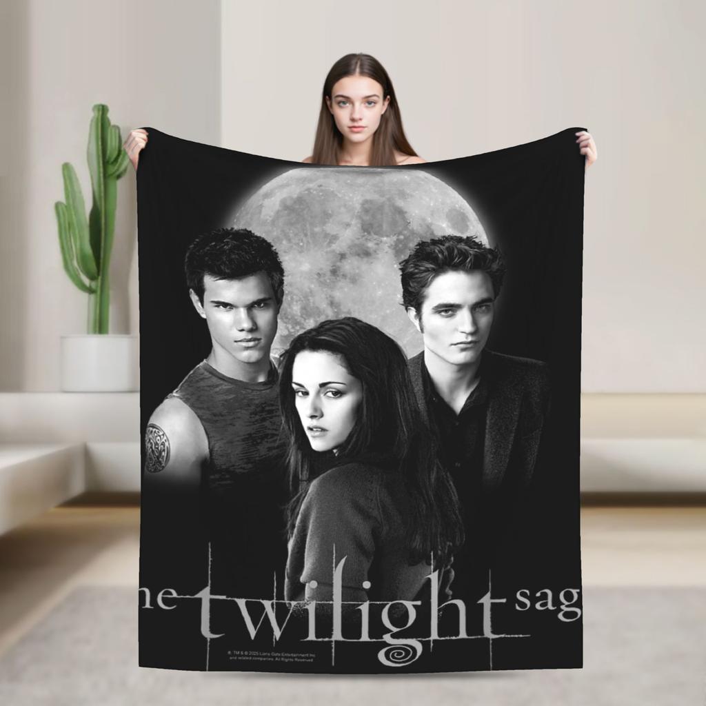 Twilight Ed and Bella Blanket Quality Super Warm Throw Blanket Winter Airplane Travel Home Decor Print Bedspread