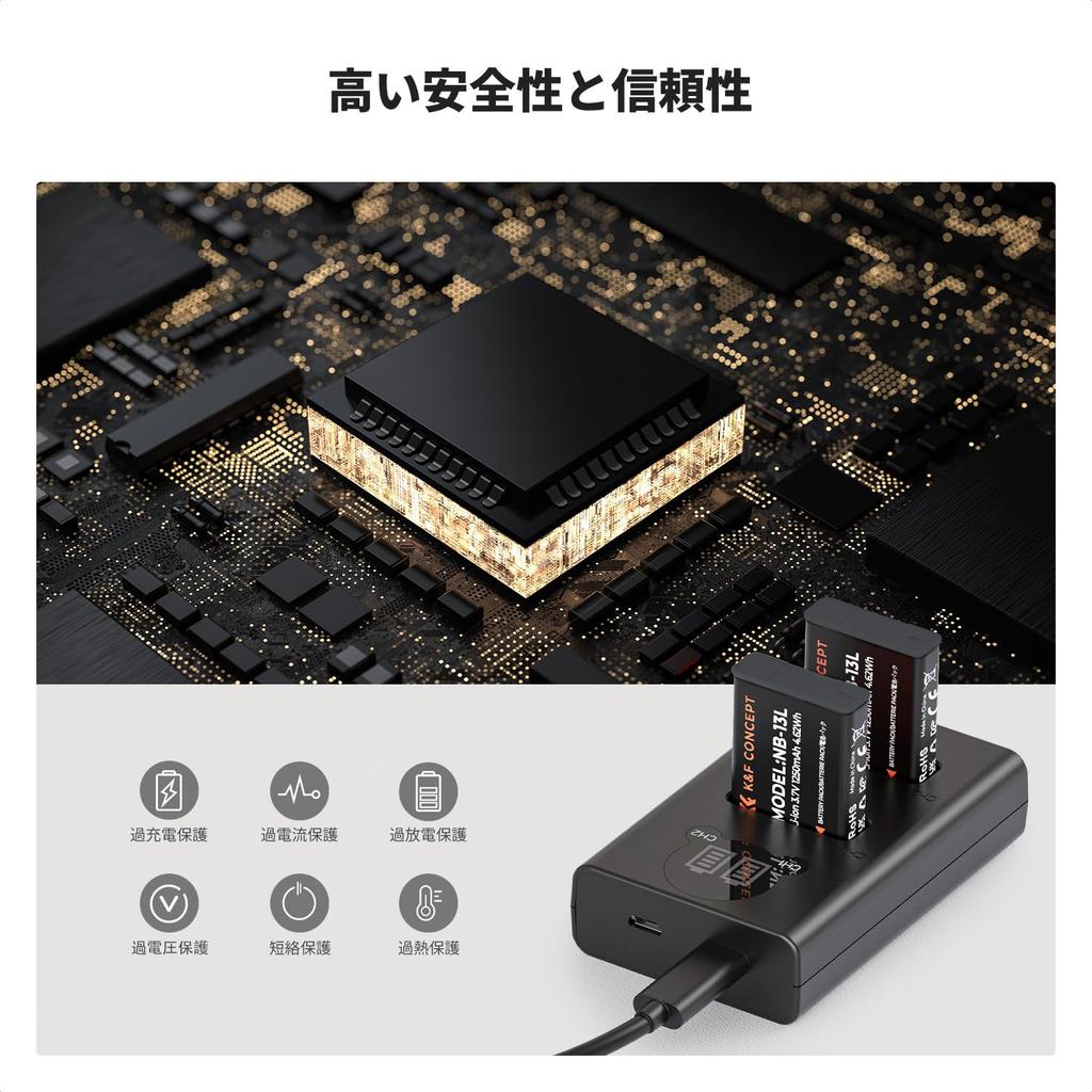 CONCEPT Charger for Sony LED Camera Battery Charger K&F NP-BX1 Cameras, ZV-1, ZV-1 II, Cyber-shot, DSC-RX100, DSC-RX100 II, Etc.,