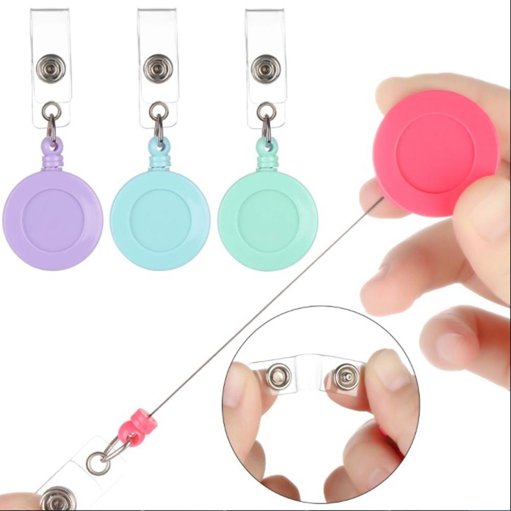Exhibition Office Supplies Badge Holder ID Name Card Retractable Badge Reel Pull Buckle Badge Clip