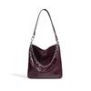 Cowhide Chain Large-capacity Bag New Tote Bag Niche Design Texture Commuter Shoulder Bag