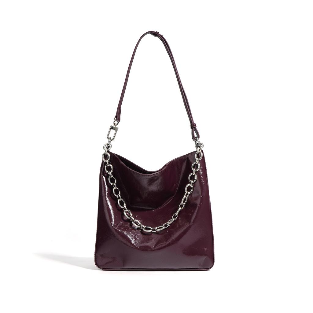 Cowhide Chain Large-capacity Bag New Tote Bag Niche Design Texture Commuter Shoulder Bag