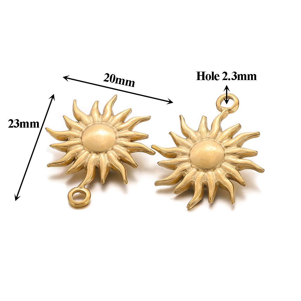 5pcs Stainless Steel Heart Sun Flower Charms Cross Pendant for DIY Necklace Earrings Making Jewelry Findings Bracelets Supplies