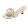 Women's Summer 2026 New Strap-on Slippers, Breathable and Beautiful Big Flower High Heels