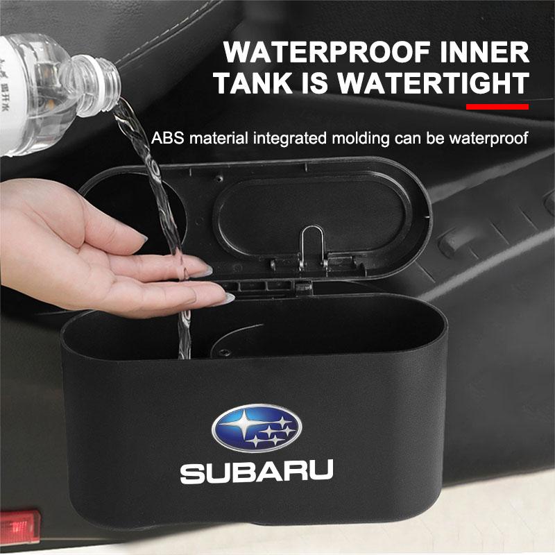 Hanging Car Trash Can Auto Emblem Garbage Box Accessories For Subaru Impreza STI Forester Outback XV Crosstrek Legacy WRX