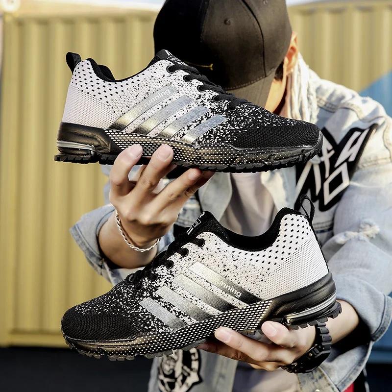 Fashion Men's and Women's Flats Casual Sneakers Couple Walking Shoes Plus Size 36-48 Breathable Fitness Running Shoes Botas Para Hombre