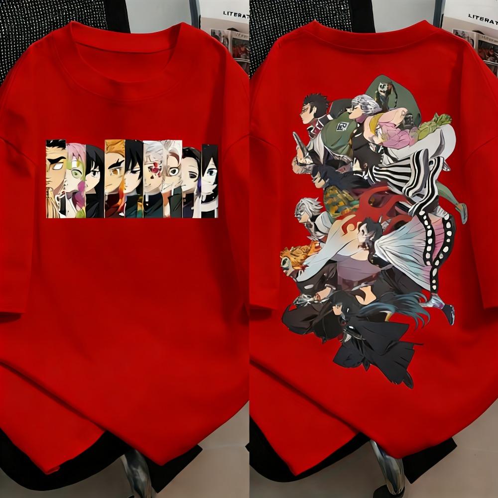 

Plus Size Demon Slayer Anime Print Men and Women Tshirt Casual Parentchild Top Street Fashion Summer Cotton Harajuku Y2K S