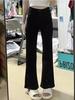 Women's Plus Size High Waist Elastic Black Flare Jeans - Autumn/Winter Slim Fit