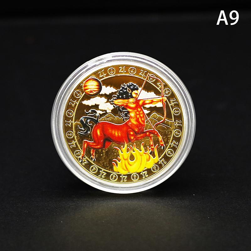 Zwölf Sternbilder Gedenkmedaille Münze Dekoration Farbig Sammlerstück Dekorative Münzen Souvenir Geschenk