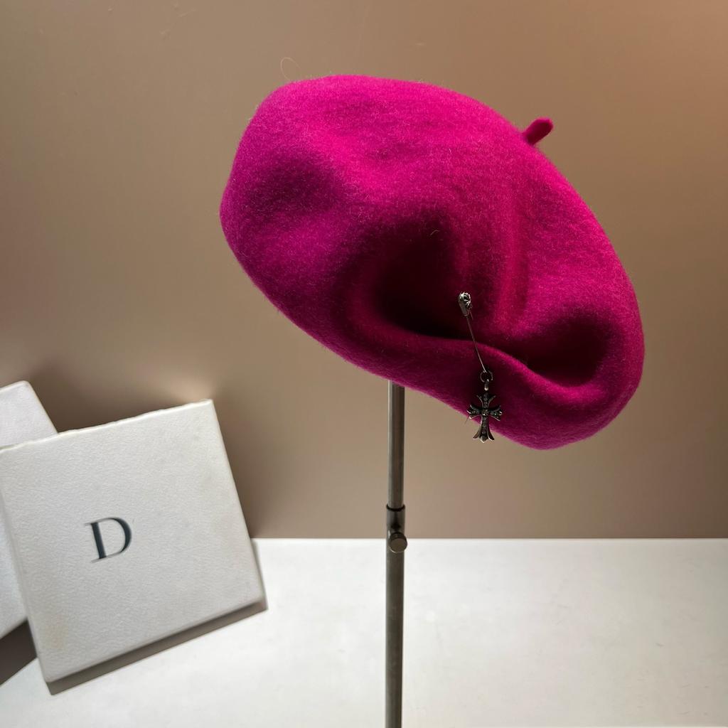 Australian Wool Beret Women'S French Personality Irregular Cross Star Anise Bud Hat Sweet Cool Painter Hat