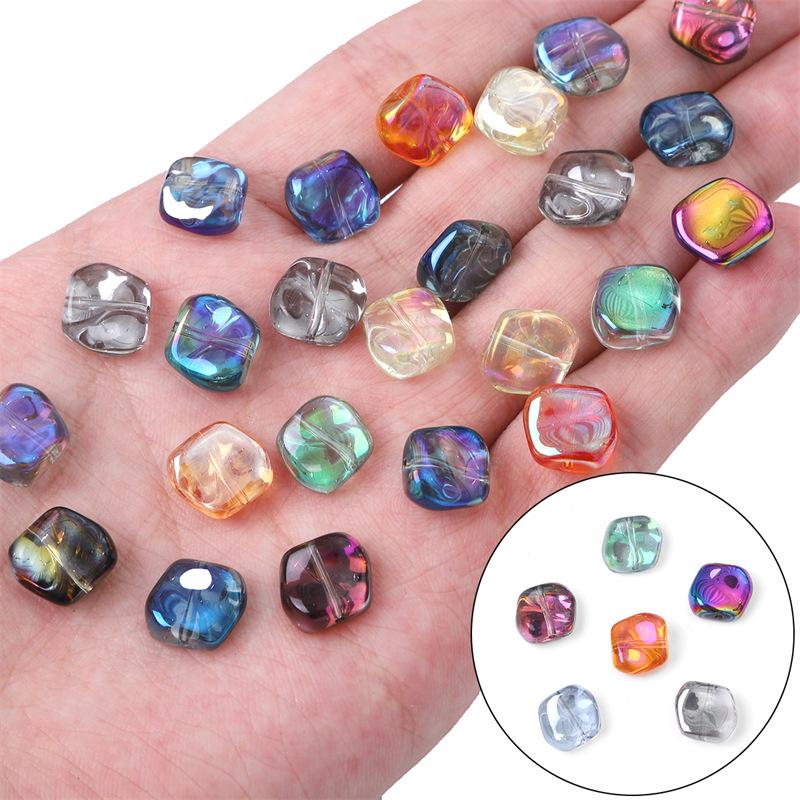 Iridescent Glass Crystal Beads for DIY Hairpin & Necklace Crafting
