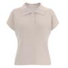 Shop   Women Collar Neck Half Open Cap Sleeve KniT T shirT Pink Bom Wkn 11946