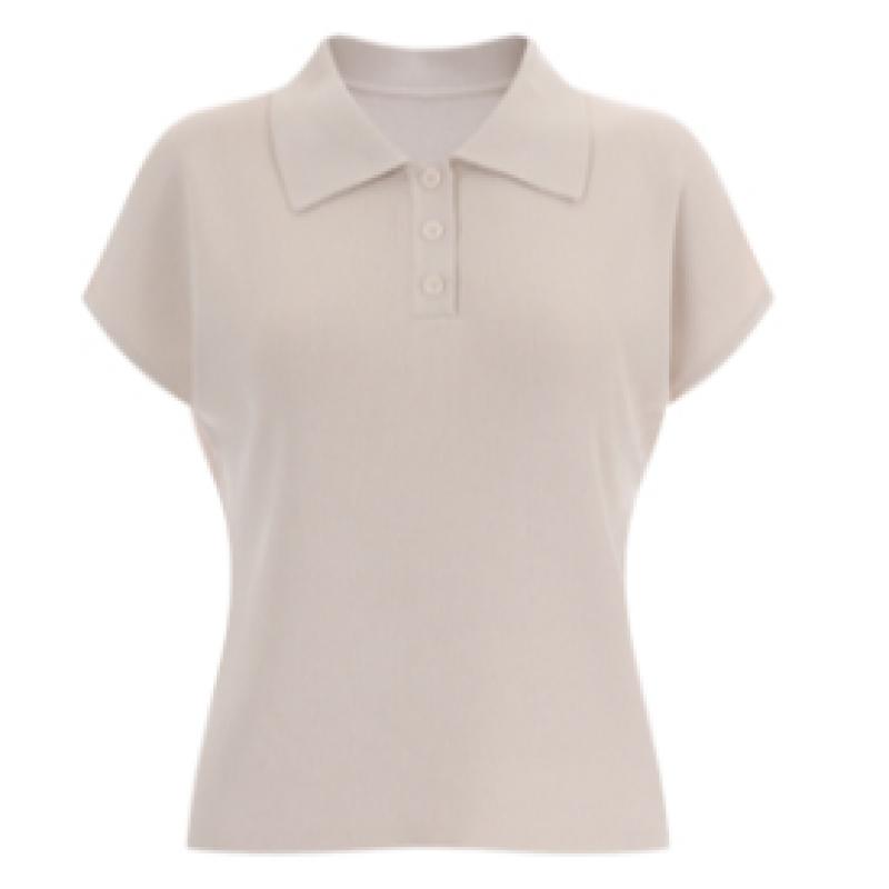 Shop Women Collar Neck Half Open Cap Sleeve KniT T shirT Pink Bom Wkn 11946