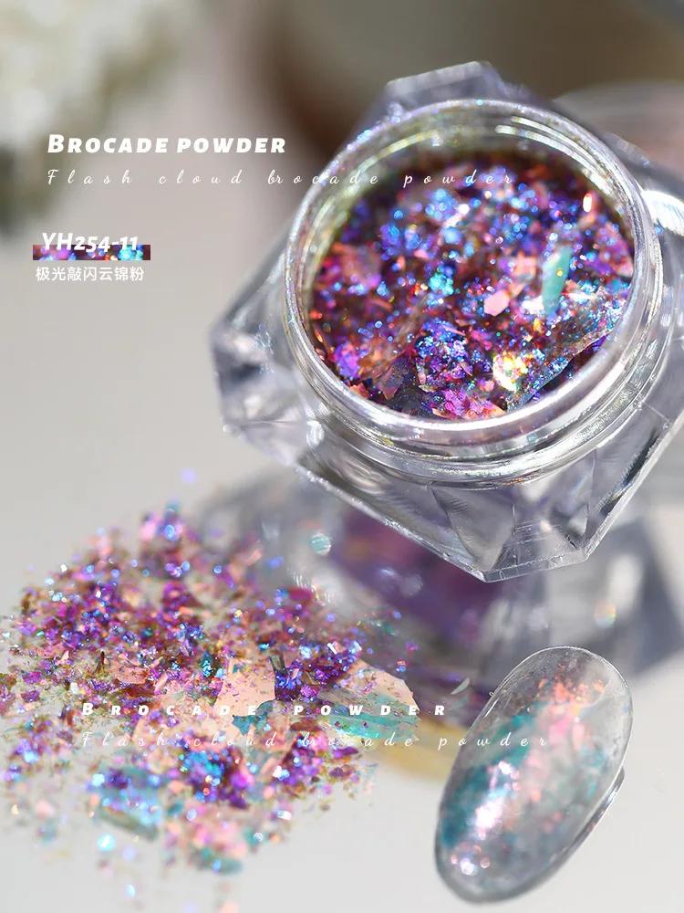 1box Nail Art Glitter Stars Aurora Opal Sequins Nail Rhinestones Gradient Polarized Watercolor Magic Nail Decoration Kit