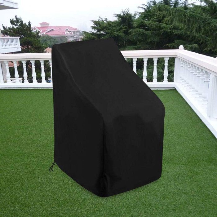 Housse de protection pour chaises de jardin empilables - Imperméable, résistante à l'hiver et aux UV - Pour jardiniers - Noir