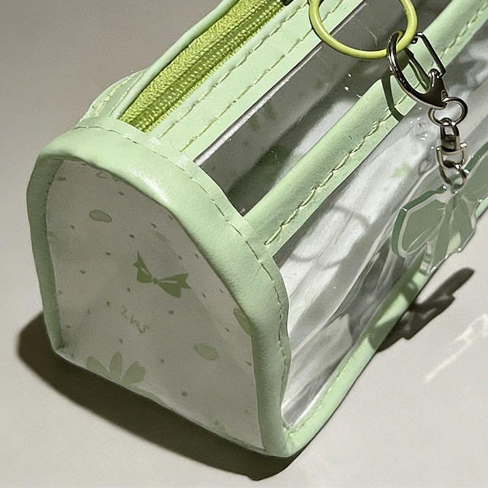 Bow Stationery Bag Transparent Storage Bag Cute Pen Box  Gift