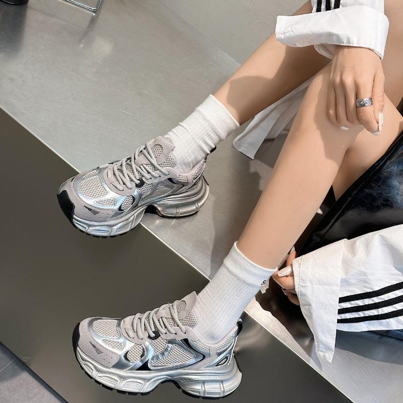 Zhao Ruth's father shoes women's new spring fried street platform versatile silver retro casual sports shoes