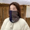 SAYI Winter Double-Layer Warm Neck Gaiter: Unisex Color Block Pullover Scarf for Cycling & Cold Protection