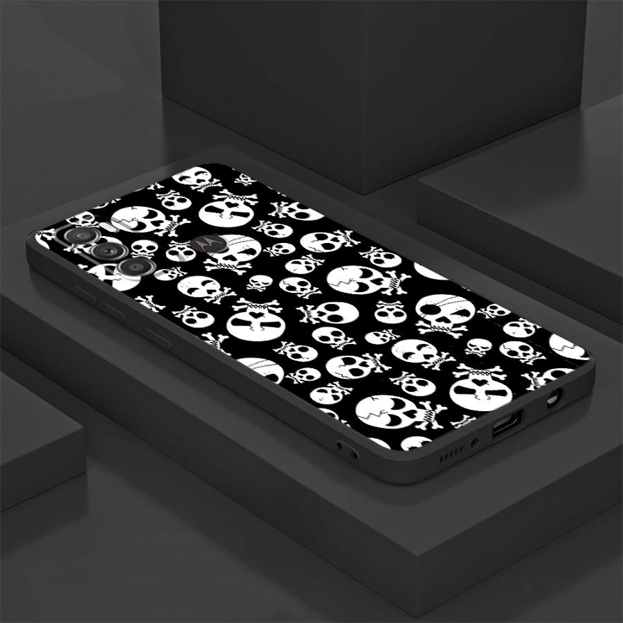 

Skeleton Skull Soft Phone Case for Motorola Moto G30 G51 G60S G71 G22 G32 G52 G72 Edge 20 Lite 30 Neo 30 Fusion Moto G30