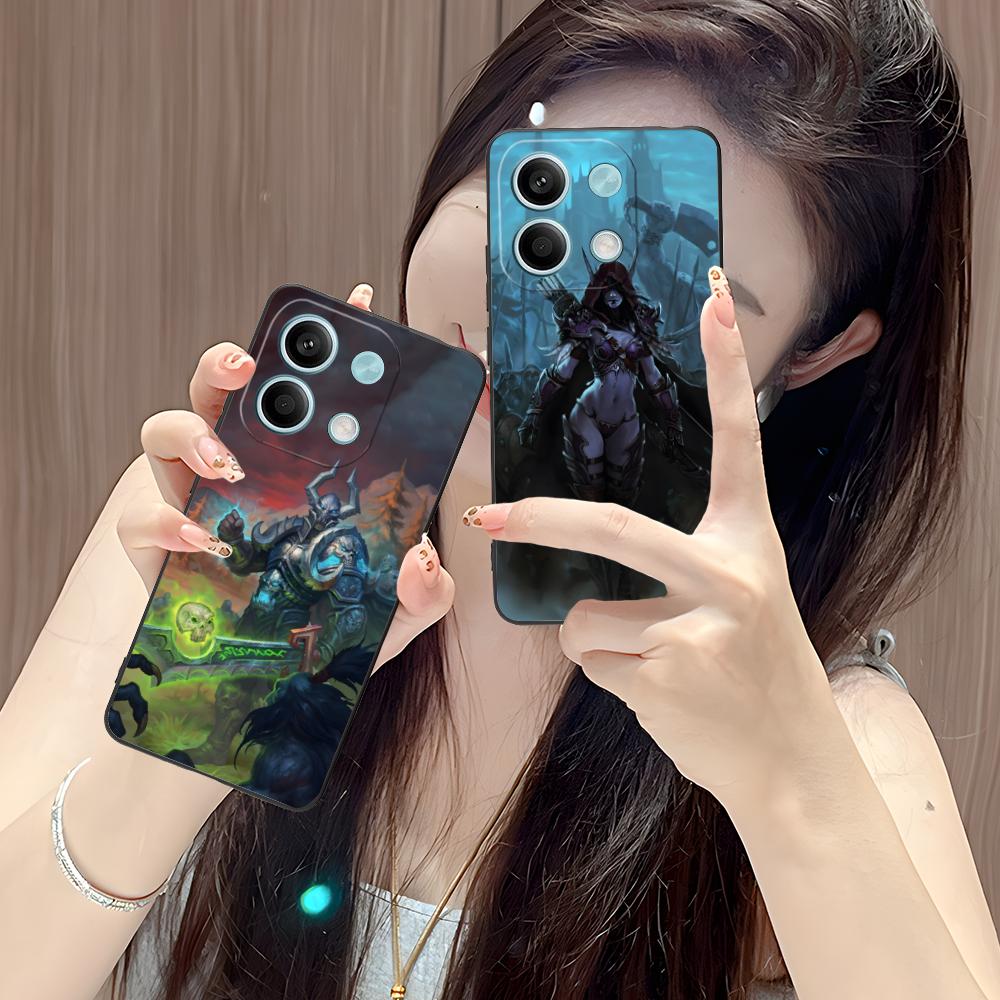 WOW Game Fashion Phone Case for Xiaomi POCO M6 M5 M4 M3 X7 X6 X5 X4 X3 F6 F5 F4 Pro GT 5G Black Cover Smartphone Cellphones