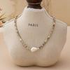Autumn and Winter New Baroque Pearl Shell Beaded Necklace Hokkaido Resort Style Niche Design Sense Collarbone Chain