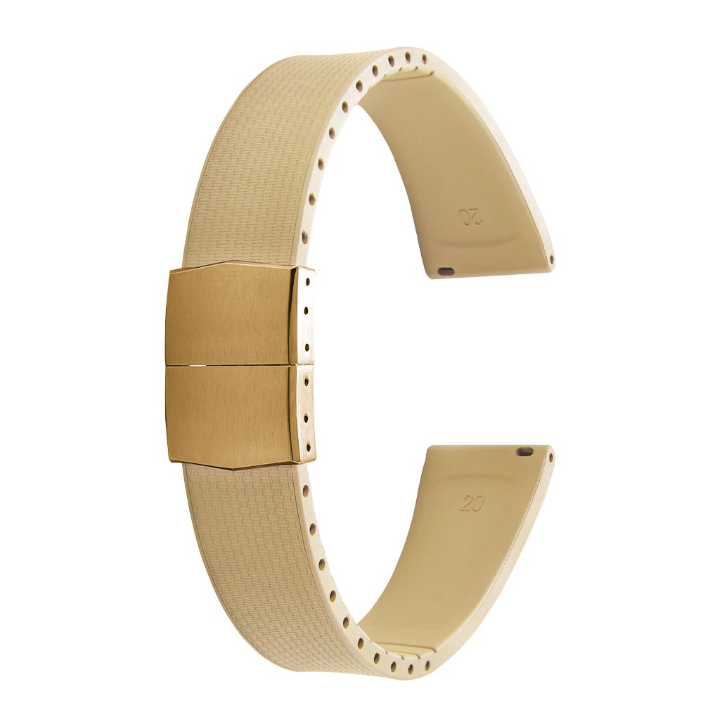 20mm Delugs CTS FKM Gummi Uhrenarmbänder mit 4 Farben Schmetterlingsschließe Einzigartige Textur Schnellverschluss Uhrenarmband für Markenuhr