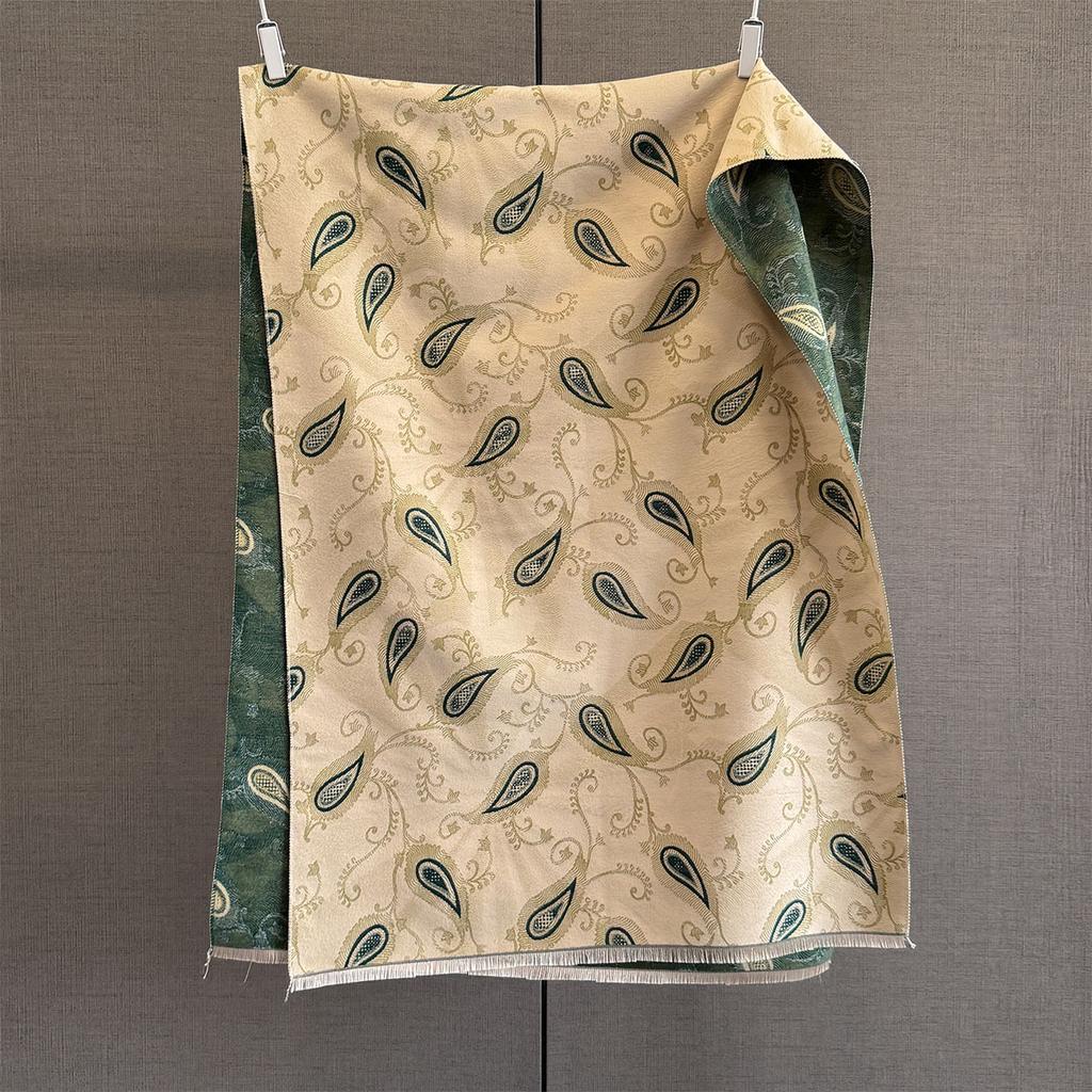 Autumn and winter versatile long fringed scarf women's imitation cashmere cashew flower shawl scarf