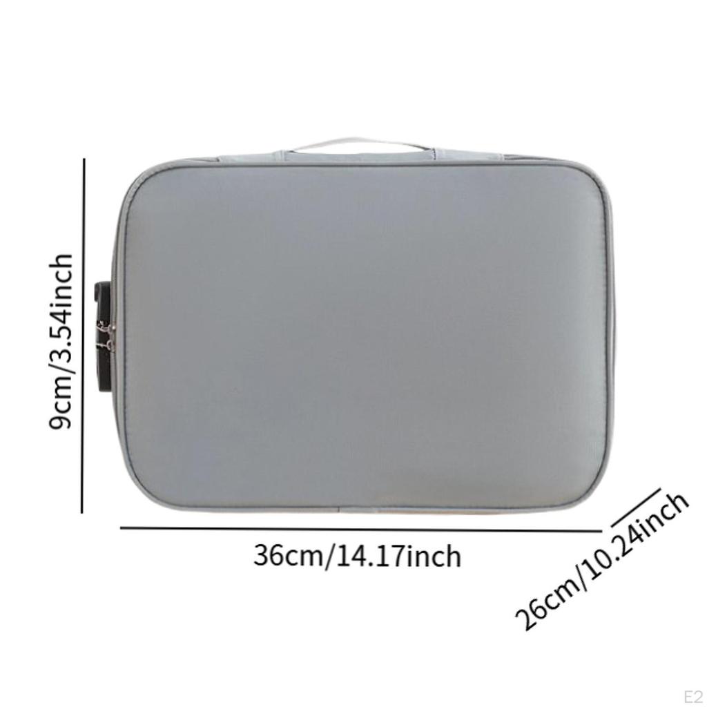 Document Bag with Lock Multi Layer Card Case Versatile Waterproof Handbag Storage for