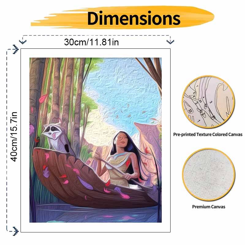 Disney Digital Oil Painting Art Painting Kit Pocahontas Manual Diy Painting for Home Decorations