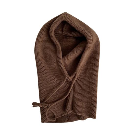 

Scarf Hat Solid Color Adjustable Straps Wool Warm Neck Gaiter Integrated Temperature Locking Winter Outdoor Cycling Ski Headgear