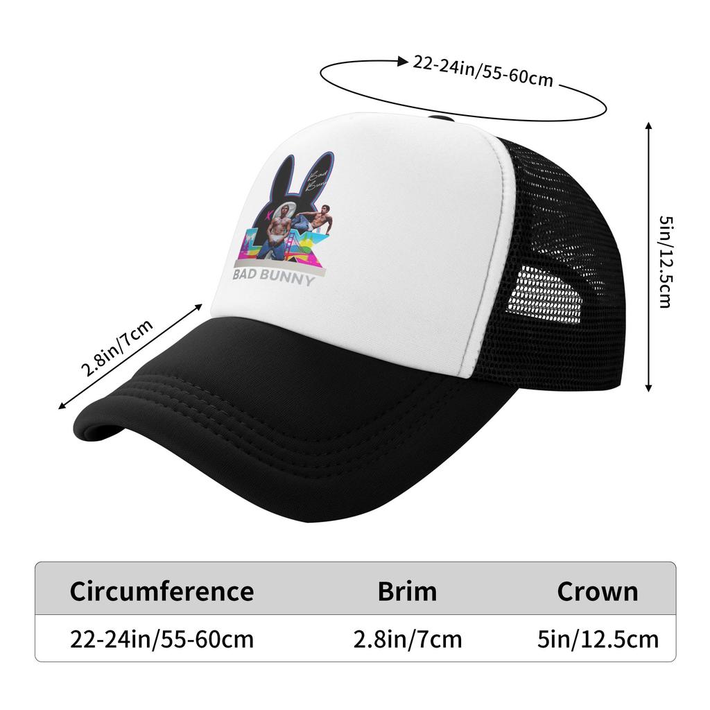 Summer Mesh Sun Hats Summer Baseball Cap Vintage Hip Hop Hats Bads Bunnys Unisex Men Print Kpop Rock Dropshipping Baseball Cap