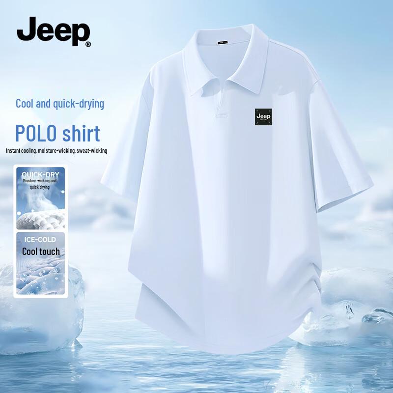 JEEP Men s Ice Silk Quick-Dry Polo Shirt L