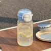 Summer water cup girls high value water cup light luxury high-end plastic cup double drink large capacity straw cup