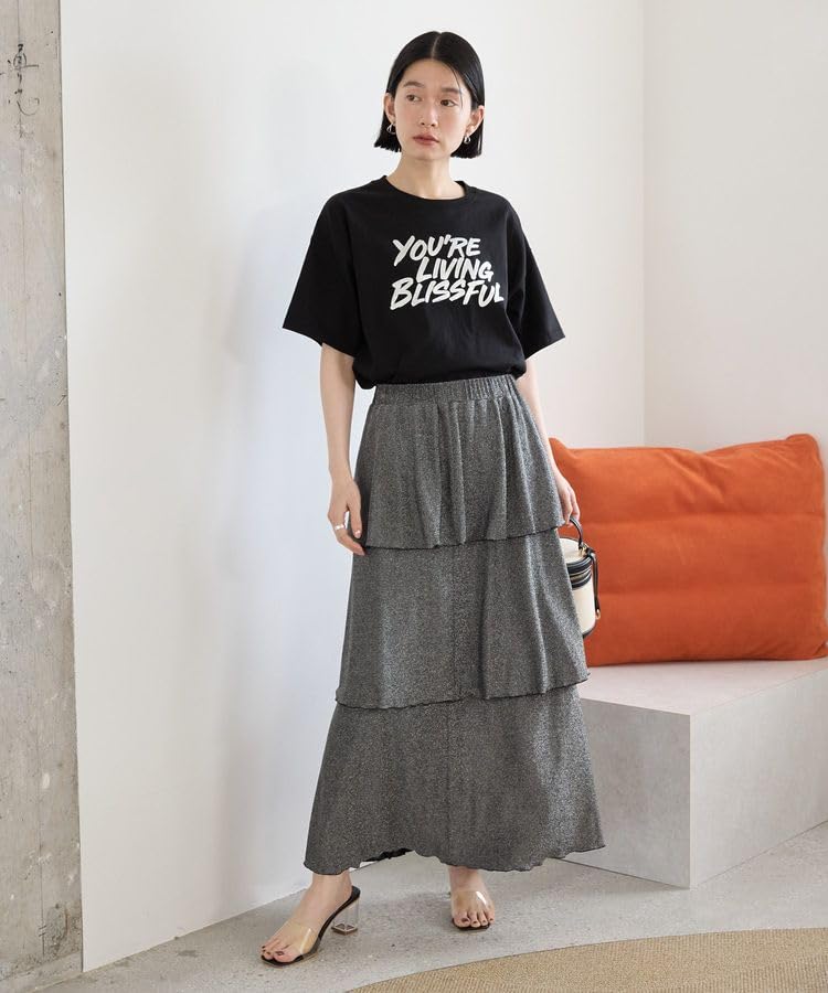 American Holik Lame Cut Tiered L Skirt, Skirt, Women's, HD51L1L0200, Gray,