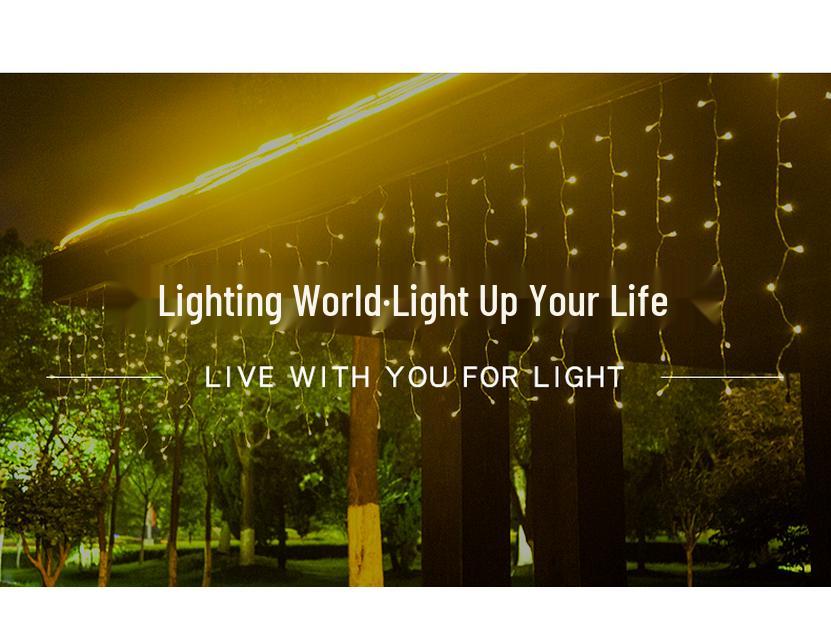 Waterproof LED Solar Fairy String Icicle & Waterfall Lights for Home & Outdoor Decoration