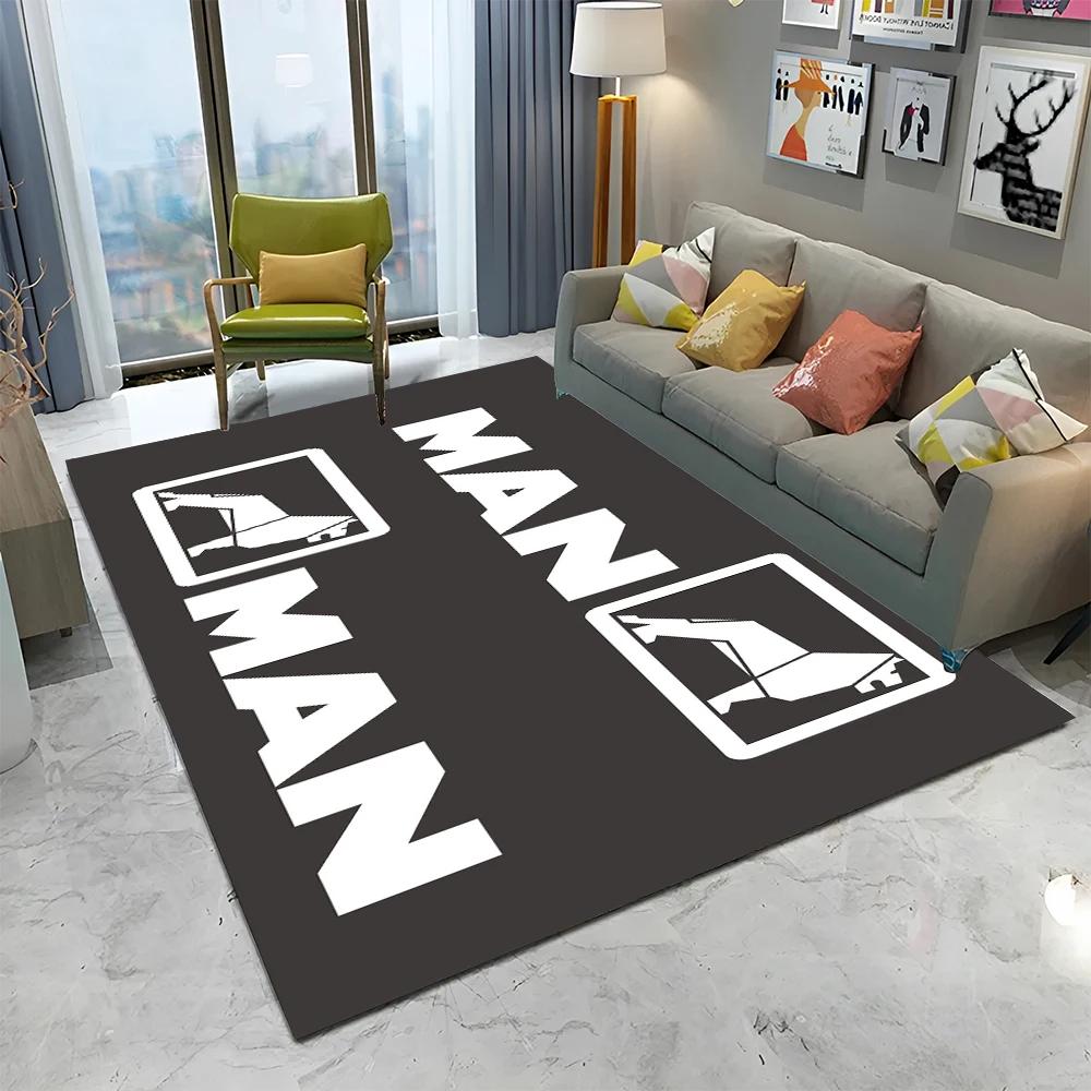 3D Printing Man Truck Logo Series HD Carpet Rug for Home Living Room Bedroom Sofa Doormat Decor,kids Area Rug Non-slip Floor Mat