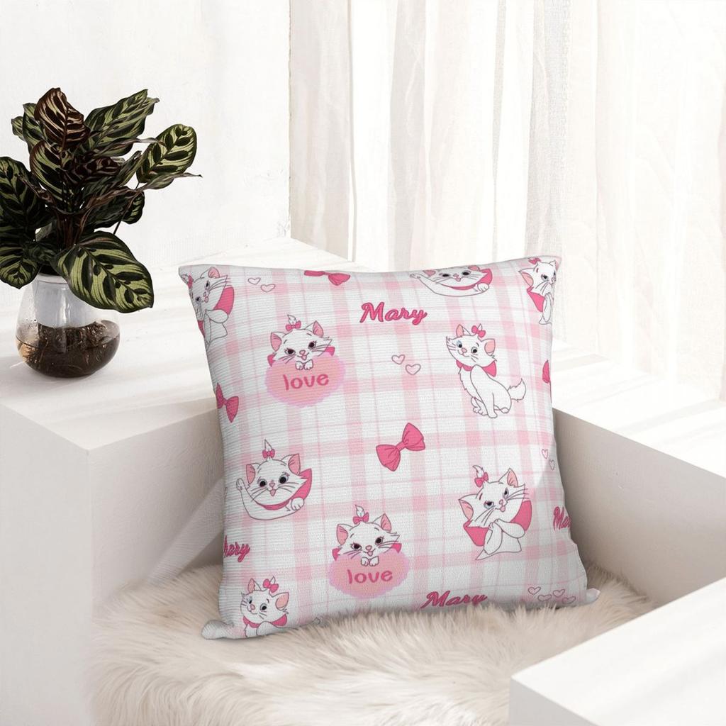 Love Marie Cat Throw Pillow Cover Polyester Decorative Pillow Vintage Pillowcase