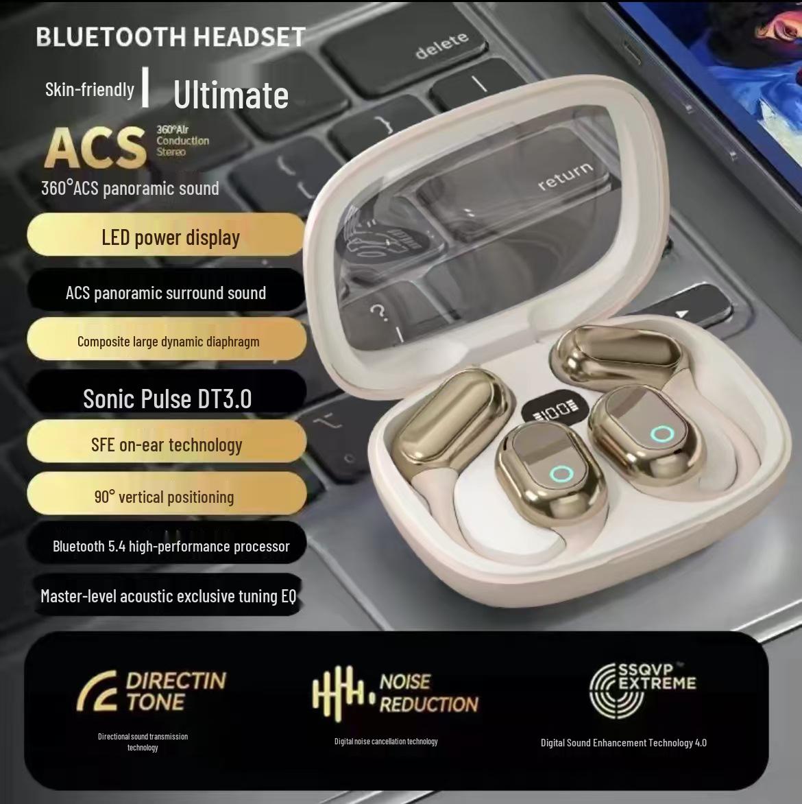 

Новая беспроводная Bluetooth-гарнитура Berlin Sound с заушным креплением: Открытый дизайн, Высокое качество звука, Долгое время работы от аккумулятора, Шумоподавление. With Blister Packaging телесный